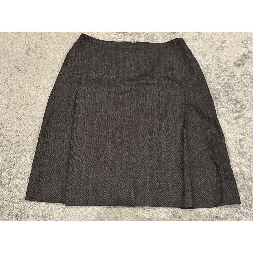 Ann Taylor Skirt Womens 10 Gray Pencil Lined Midi Career Office 100% Wool